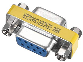 sourcing map DB9 VGA Gender Changer 9 Pin Femmina a Femmina 2 Righe Mini Gender Changer Adattatore Connettore per applicazioni seriali Blu Confezione da 1