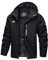 TACVASEN Herren Wasserdicht Winter Skijacke Warme Snowboardjacke Outdoorjacke Gefüttert Winterjacke (3XL, Schwarz)