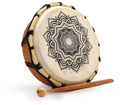 Ancient Wisdom Tambour chamanique Mandala avec bâtons - 20 cm- Vendu par 1