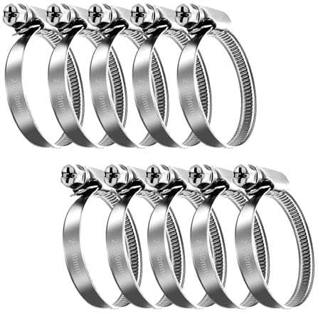 shinfly Schlauchschellen Edelstahl 25-40 mm, Schlauchschelle - 10 Stück Verstellbare Schlauchklemme für Wasserrohr, Waschmaschine, Teich, Garten, Pool