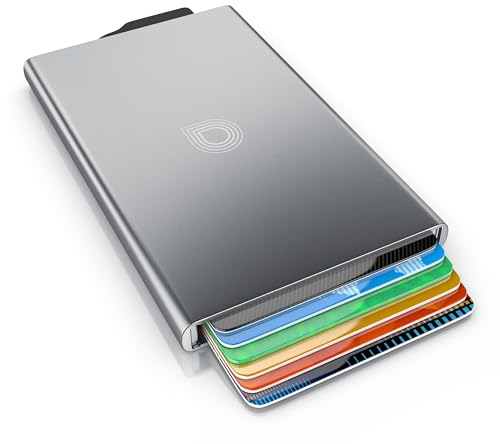 CSL - RFID Blocker Kartenetui - Aluminium Karten Schutzhülle - NFC RFID Abschirmung Blocking - Kreditkartenhülle - für bis zu 6 Karten, kompakt und stabil - sichere Aufbewahrung - Silber