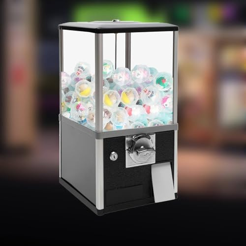 FANYING Distributore Automatico Piccolo distributore Automatico a gettoni Distributore di Caramelle Macchina Premio Gumball Machine con Chiavi per la Festa di Natale,Black