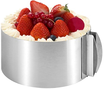 WOKICOR Tortenring Verstellbar 16-30cm, Hoch Tortenring 8,5cm Rostfreier Edelstahl, Formstabile Tortenform Stabiler Backrahmen für die mühelose Zubereitung von Kuchen, Schichttorten und Torten