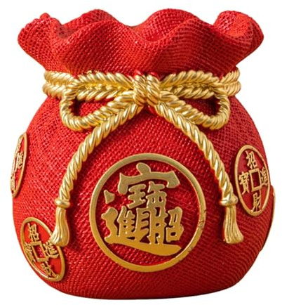 BLWOTMOR Feng Shui Blessing Bag Vase for Chinese New Year 10.5x11cm Table Centerpiece, Style A
