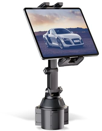 OHLPRO Getränkehalter Auto Tablet Halterung, Becherhalter Autohalterung, Ausziehbare KFZ Tablethalterungen für iPad Pro/Mini/Air, Galaxy Tab, Fire HD 10 mehr 5-13 Handys und Tablets