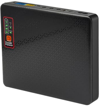 Yuuki Power UK Mini DC UPS for Router BT Hub 20800mAh(70Wh) Max 18W | USB 5V⎓3A; DC 12V⎓1.5A, 9V⎓1A, 5V⎓2A; PoE(100Mbps) 15V/24V