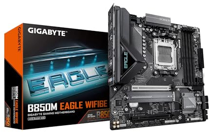 GIGABYTE B850M Eagle WIFI6E AMD AM5 mATX Motherboard, Support AMD Ryzen 9000/8000/7000 Series, DDR5, 8+2+2 Power Phase, 2X M.2, PCIe 5.0, USB-C, WIFI6E, 2.5GbE LAN, EZ-Latch, 3-Year Warranty