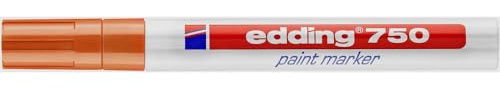 edding 750 Lackmarker - orange - 1 Stift - Rundspitze 2-4 mm - Lackstift zur Markierung und Beschriftung von Metall, Glas, Stein oder Kunststoff - hitzebeständig, permanent, wisch- und wasserfest