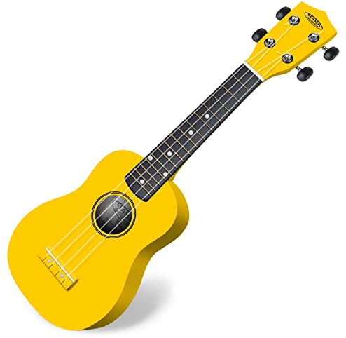 Classic Cantabile US-100 YE Sopranukulele (Ukulele, Uke, 15 Bünde, leichtgängige Gitarrenmechanik) gelb