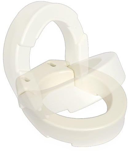 Essential Medical Supply Hinged Toilet Seat Riser for Elongated Toilets - 19 x 14 x 3.5 Inches, Easy to Install Under Existing Toilet Seat to Raise 3.5 Inches Plus a Hinge for Easy Cleaning