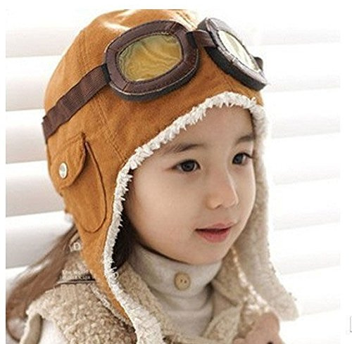 KIDS TODDLER INFANT CHILD KIDS PILOT AVIATOR COOL NOVELTY GIFT FUN FLEECE SOFT WARM BEENIE AIR FORCE KID HAT CAP WARM EARMUFFS by consumerproducts-uk