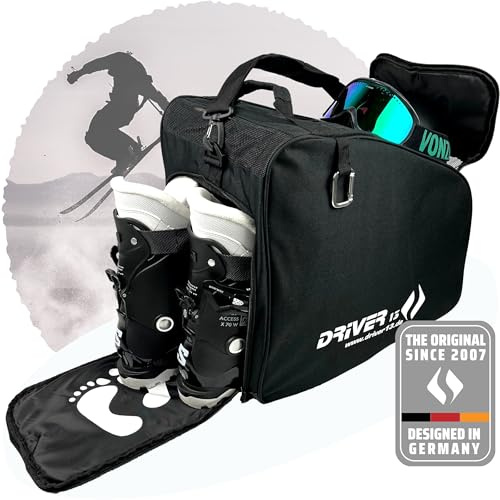 Driver13 Skischuhtasche mit Helmfach extra Brillenfach, seit 2007 das Original mit über 40.000 Kunden