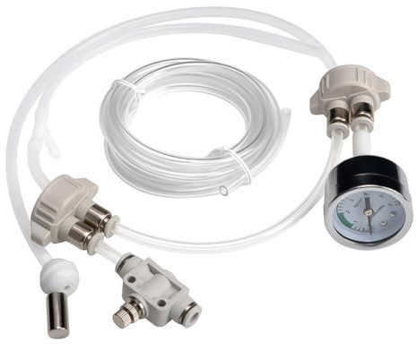 Hsthe Sea Aquarium CO2 Generator System Kit with Pressure Gauge, DIY Aquarium Planted Tank CO2 System Pro Tube Valve Gauge Bottle Hat Kit CO2 Regulator Aquarium for CO2 Diffuser Grow System