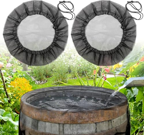 2 Stück Regentonnen Netz Verstellbares Regentonnennetz 60CM Mit Zugkordel Schutz Vor Laub Insekt Parentasin