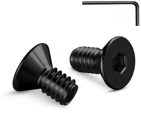 Zuyya 20 Stück Senkkopfschrauben M3 x 8 mm Innensechskant Antrieb Schwarze Schrauben Edelstahl A2 V2A Senkschrauben Vollgewinde mit Innensechskantschlussel