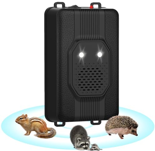 OBEST Ahuyentador de Martas Ultrasónico para Coche con Flash, Repelente de Martas Móvil, 3 Tipos de Fuente de Alimentación, Batería de Coche de 12 V, Batería AA y USB, Protección Eficaz para el Motor