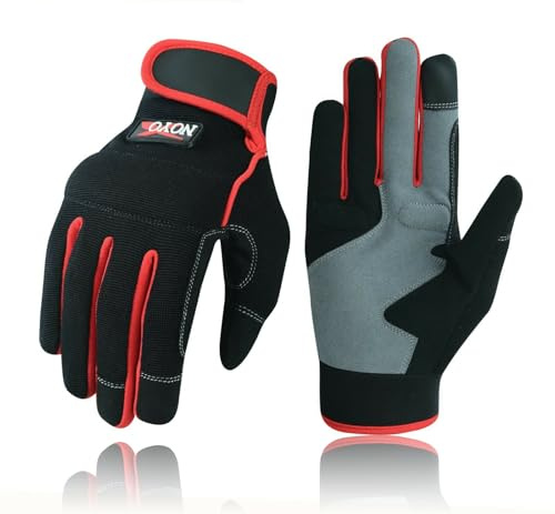 Swift Wear Safety Work Gloves Heavy duty Hand Protection Mechanic Gardening Builders Cut Gloves New (Red, L)