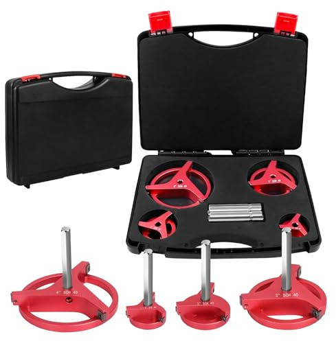 Yechiry 4 PCS PVC Pipe RAMER Kit avec 3 Inserts en Carbure carré, Alésoir à Trois Côtés à Triple carré pour 1-1/2 2 2 4 Pouces SCH40 PVC CPVC ABS Pipe de Tuyau D'économiseur