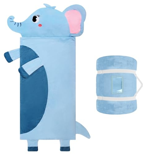 Sac de Couchage pour Enfants avec Oreiller Amovible et Couverture 170*70cm