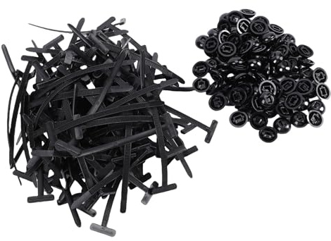 Aramox 100 St Kabelsnäppbucklor, Nylon Universella Självlåsande Kabelbindare för Bilstötfångare, Stänkskärmar, Bagageutrymmen