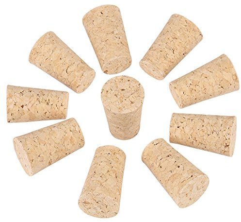 10 Stücke Weinkorken, Korken Konisch,Flasche Kork,Holzkorken Für Weinflaschen Naturkorken Kegelkorken Holz Wein/Bierflasche Stopper für Weinherstellung Handwerk(20 * 15 * 35mm)