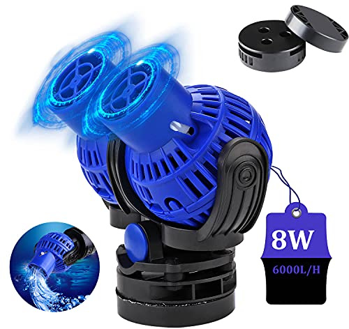 EXLECO JVP-230 Pompa di Movimento per Acquari 6000L/H 8W Pompa di Flusso Wavemaker Pompa di Circolazione Pompa ad Onda Nessun Rumore, Girevole Rotazione a 360°, per Acquari 80~100cm