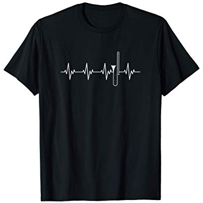 Posaunist Herzschlag Musikinstrument Geschenk Posaune T-Shirt