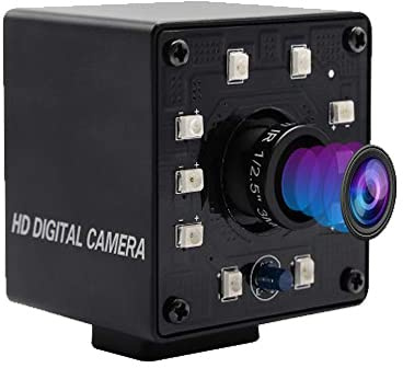 100fps Night Vision USB Camera 1/2.7 CMOS OV2710 Web Cam Full HD 1080P USB with Camera Mini Infrared USB2.0 Webcam with IR Cut and 10pcs Led Board,Webcamera with 3.6mm Lens for Android Windows Linux