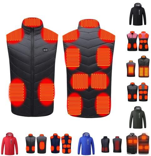 LJHH Gilet Chauffant Homme Femme Vêtements de Chauffage Électrique USB Veste Chauffante sans Manche Veste Hiver Thermique Manteau Chauffante pour La Marche Camping Activités en Hiver Gilet S-7XL