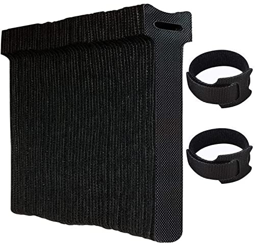 100 Pcs Cable Ties Reusable Hook and Loop Cable Straps Adjustable Tidy Fastening Strap Wire Management for Home & Office Accessories Headphones PC Wire USB Data Cables Organizer