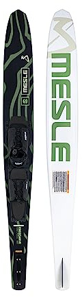 Mesle Mono Wasserski Freecarve mit B6 Bindung, Slalom Wasserski bis 120 kg, Tunnel Mono-Wasserski für Anfänger bis ambitionierte Slalom-Fahrer, Jugendliche Erwachsene
