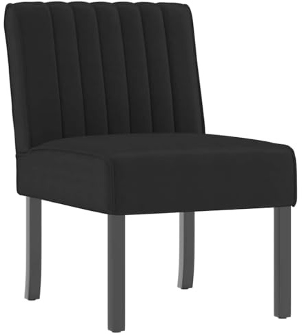 vidaXL Black Velvet Slipper Chair - Soft Plush Seating with Durable Wooden Leg Construction for Living room or Office'.