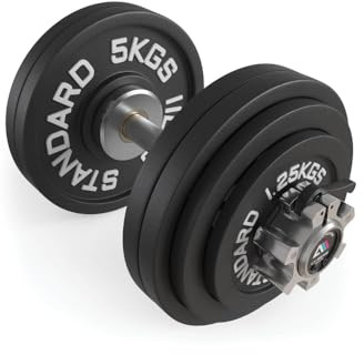 ATLETICA L1 Olympia Set | Hantel set 27,5 kg | 36 cm | 27,5 kg järnplattor | Ø 50 mm | Studiokvalitet | 190 000 PSI | Kraftig och förkromad | kullagrad