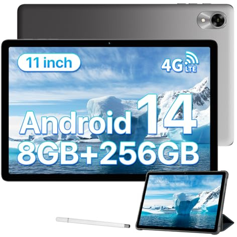 UMIDIGI Tablette Android 14, G9 Tab 11 Pouces 8(4+4) Go RAM+256Go ROM/TF 1To, 7200mAh, 4G Dual SIM Tablet avec Stylet, 13MP Kamera, Tablette Tactile Octa-Core/GPS/BT5.0/FM/Face ID-Gris