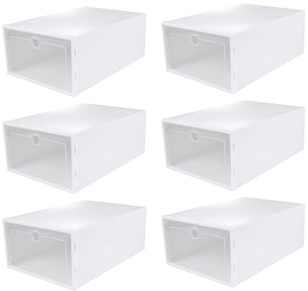 Amosfun Lot De 6 BoîTes Transparentes De Rangement Pour Chaussures En Pp Avec Tiroirs BoîTes Empilables 12.4X8.5X4.9 Pouces Organisateur Pratique Pour Placard Et