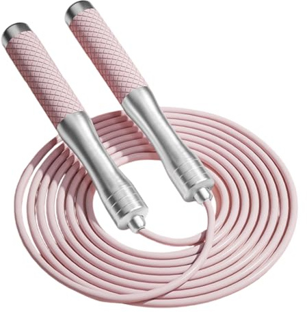 Culinavog Viktade hopprep, 1 st justerbara hopprep med halkfritt handtag för vuxna, fitnessutrustning för hemmabruk, fitnessutrustning för kvinnor, män, barn (rosa, 300 cm) (rosa)