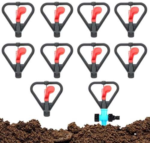 Testa 'irrigatore d'acqua - Fascio fendinebbia regolabile, dispositivo di spruzzatura a farfalla | Design anti-zoccolo con azione girevole per file di serre, giardini di ortaggi, fattorie