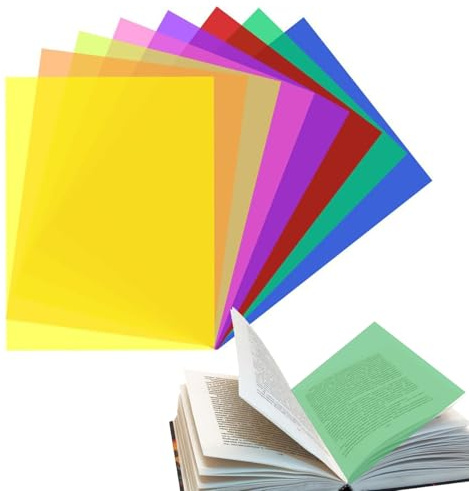 Guides De Lecture - Filtres Colorés En PVC | Aide Visuelle Pour Dyslexie, TDAH & Réduction Du Stress Oculaire | Outil Pédagogique Pour Apprentissage, Entraînement Détendue