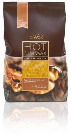 Italwax Natural 500g - Perles de cire pour l'épilation sans bandes - Formule naturelle pour tous les types de peau- Recommandé pour la zone bikini et les aisselles - Sans parfum