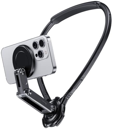 NiuLumea Supporto per telefono POV per riprese in prima persona con supporto magnetico regolabile a 360°, compatibile con smartphone e accessori magnetici, nero