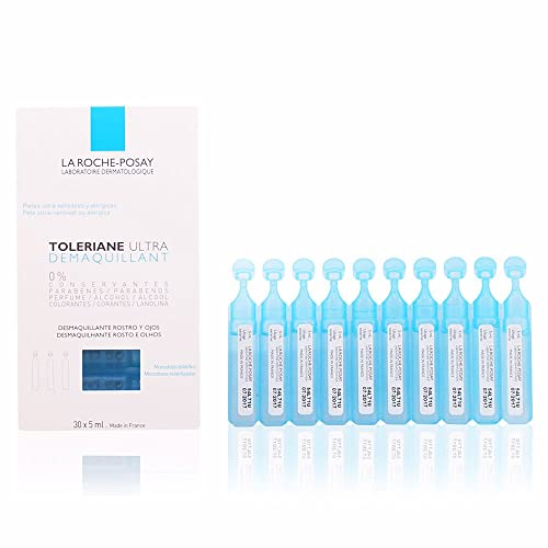 La Roche Posay Toleriane Ultra Reinigungslotion, Gesichtsreinigung für zu Allergien neigende, empfindliche Haut, Für Gesicht und Augen, In sterilen Dosiereinheiten, 30 x 5 ml