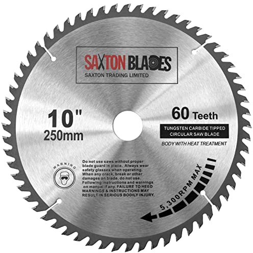 Saxton - Lame de scie circulaire 250mm x 30mm x 60 Dents pour Festool TS55 Bosch Makita Dewalt