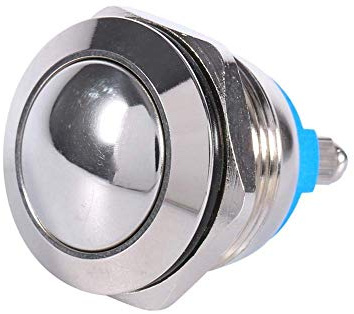 Interrupteur à Bascule Bouton-Poussoir Momentané 19mm Etanche Commutateur ON/OFF 12V 3A