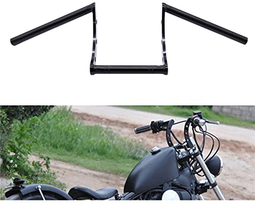 AnXin Motorradlenker Z Lenker 22mm 7/8 Lenker für Drag Custom Bobber Chopper Cruiser Softail Dyna Sportster - Schwarz