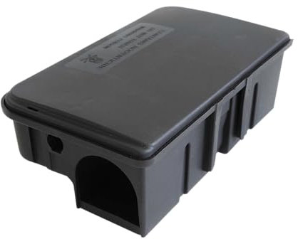 BSI Boîte à Appâts Anti-Rats - À Garnir et Réutilisable Et Solide - 1 Clé fournie Clipsable - Tous Lieux Intérieur Et Extérieur -23x12,5x7,5cm, Noir