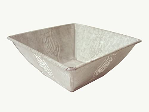 WH WORKING HOUSE MACETERO Maceta CUBREMACETAS Cuadrado Abierto Dibujo Metal Gris PEQUEÑO