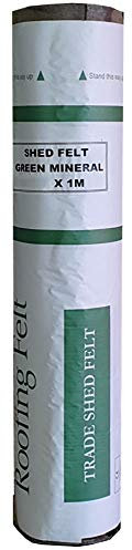 BillyOh Green mineral shed roofing felt - 5m x 1m roll with fixings included