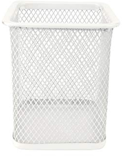 D.RECT Metall Stifteköcher - Stiftehalter Eckig aus Drahtmetall - Mesh Multifunktions Becher für Kugelschreiber - Stifte Halter für Büro/Schule, Perlmuttfarben