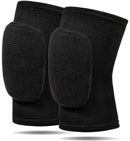 RYBTB Volleyball Knee Pads for Dancers, Soft Breathable Knee Pads for Men Women Kids Knees Protective, Knee Brace for Volleyball Football Dance Yoga Tennis Running Cycling Workout (Large-Black)
