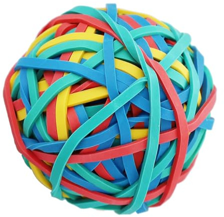 Gummiband färgade, elastiskt band boll dokumentorganisering för kontor och hem, tjocka elastiska band, robusta töjbara stora gummiband boll, stora färgade elastiska band